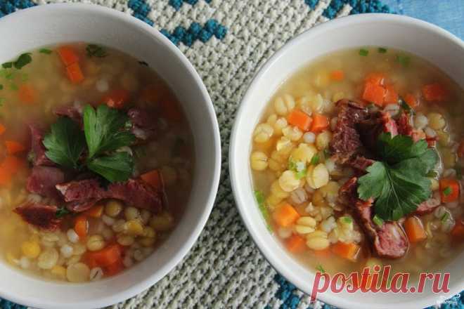 Гороховый суп с копчеными ребрами - кулинарный рецепт на Повар.ру