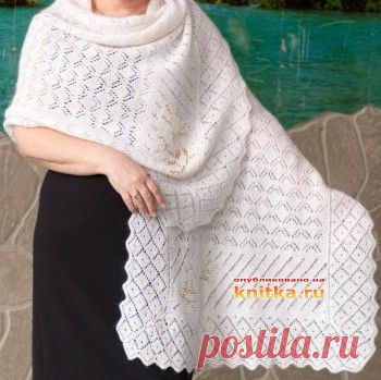 Вязаный палантин. Палантин из мохера с бусинками. Пряжа LAMA Камея люкс мохер (Москва) (50 г. /275 м. )

Палантин длиной 2м и шириной 80 см. Бусинки вплетались в процессе вязания, их количество 3000. Вяжется по классической схеме оренбургских платков с угла.