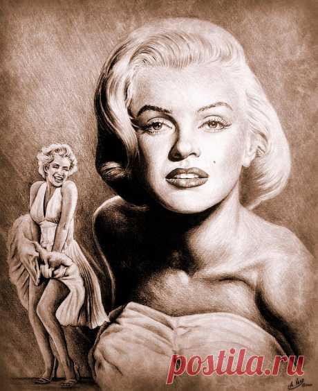 Hollywood Greats Marilyn by Andrew Read Hollywood Greats Marilyn Drawing by Andrew Read