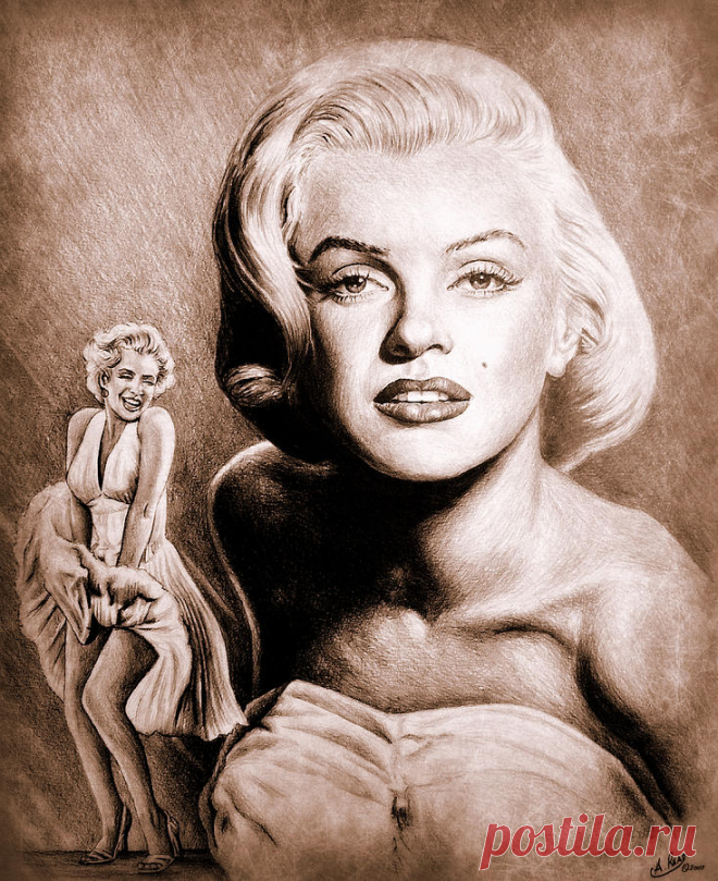 Hollywood Greats Marilyn by Andrew Read Hollywood Greats Marilyn Drawing by Andrew Read