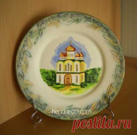 Роспись акрилом декоративной тарелки - Калейдоскоп декора