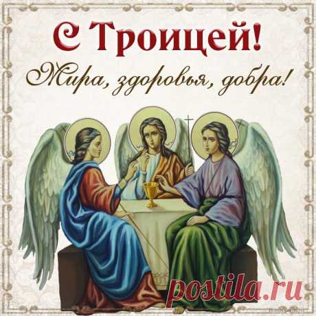 В этот день тебе желаю
Счастья, радости, тепла.
И чтоб Троица Святая
Тебе в жизни помогла.