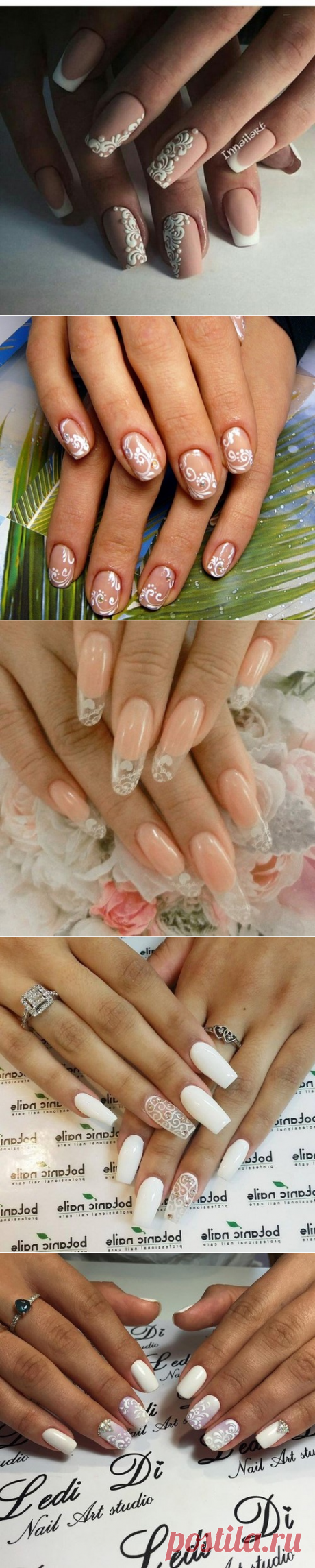 Модный свадебный маникюр фото, красивый свадебный маникюр для невесты фото идеи