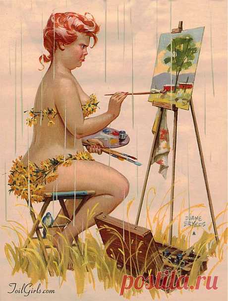 Американский художник Дуэйн Брайерс ( Duane Bryers ) – создал в 1958 году пин-ап образ пышной женщины в расцвете лет , по имени Хильда. Календари и плакаты с Хильдой были популярны в 1960-е, а сейчас являются предметом коллекционирования. Дуэйн Брайерс (Duane Bryers) родился в 1911 году в США в штате Мичиган. Поскольку в деревне, где жила его семья, особых развлечений не было, то мальчик решил развлекать себя сам , и в возрасте пяти лет нарисовал свой первый комикс.