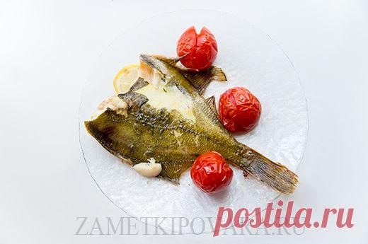 Запеченная камбала с помидорами | Простые кулинарные рецепты с фотографиями