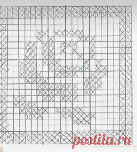 Мотив крючком. Филейное вязание.