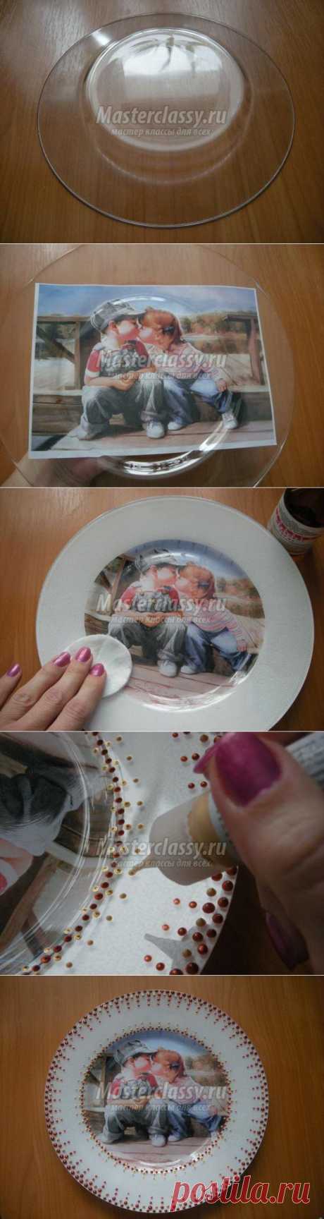 Тарелочка в технике декупаж с подрисовкой «Первое чувство». Мастер класс с пошаговым