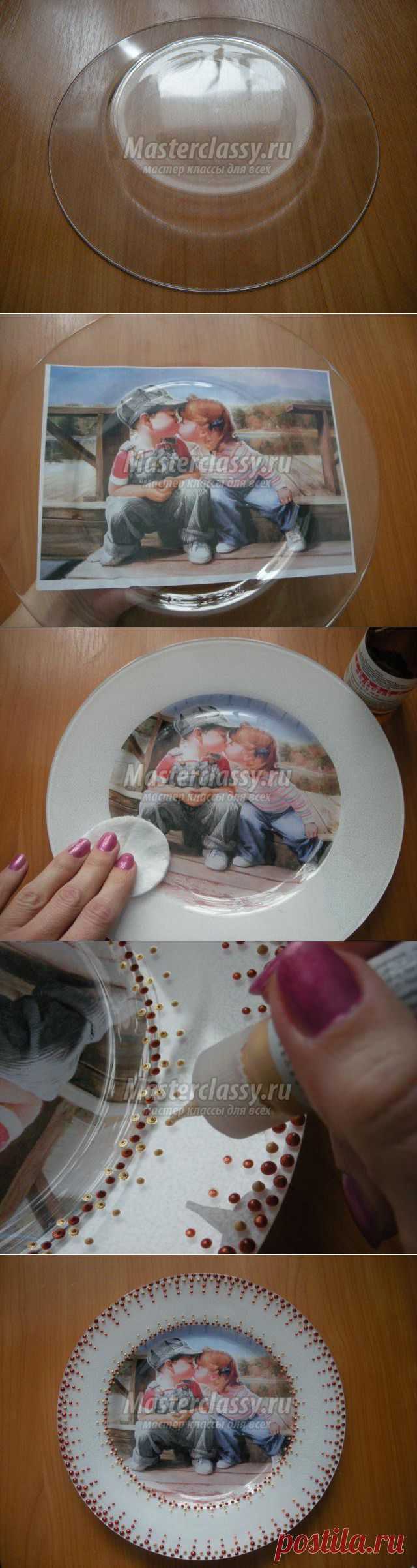 Тарелочка в технике декупаж с подрисовкой «Первое чувство». Мастер класс с пошаговым