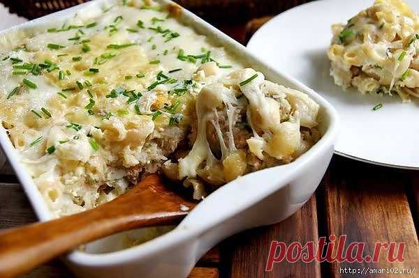 Рыбная запеканка с макаронами..