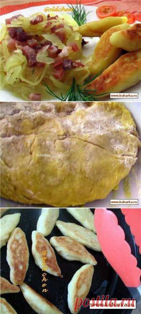 Рецепт: Schupfnudeln mit Sauerkraut/Картофельные колбаски с капустой и шпиком
