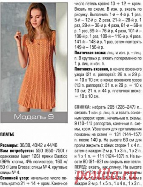 Летнее платье спицами 2018