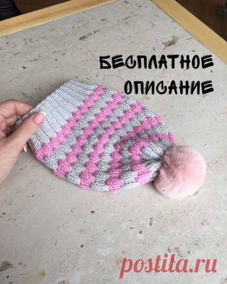 Шапка объемным узором