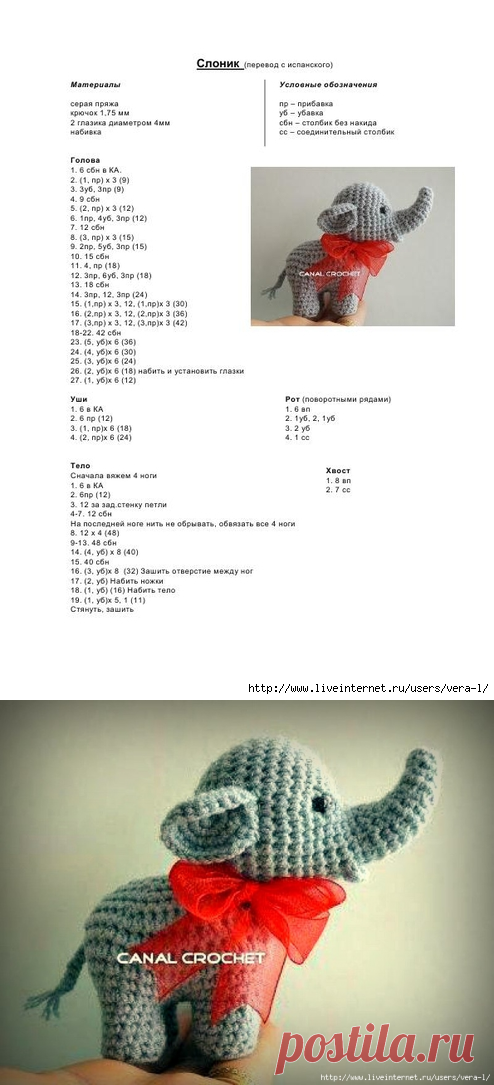 Слоник. Крючком