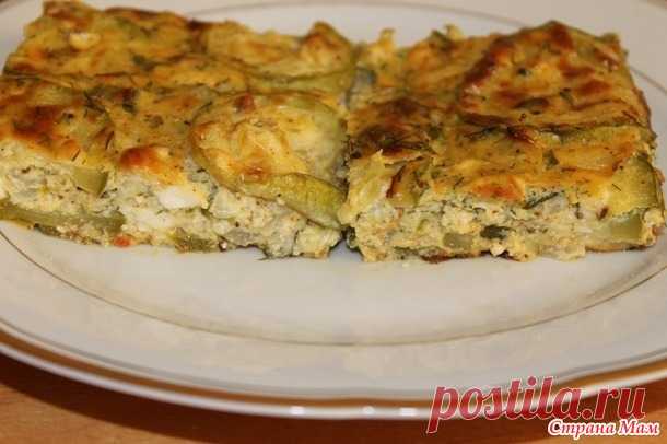Запеканка из кабачков с плавленым сыром и луком