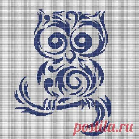 Племенная сова вязание крючком афганский узор график | VandihandCrochet on ArtFire
