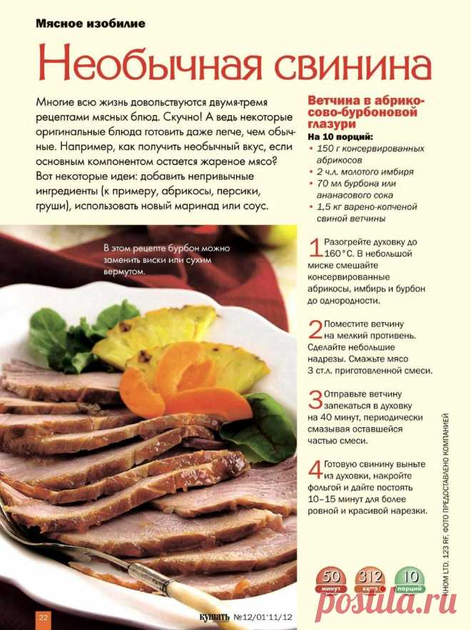 Ветчина в абрикосово-бурбоновой глазури