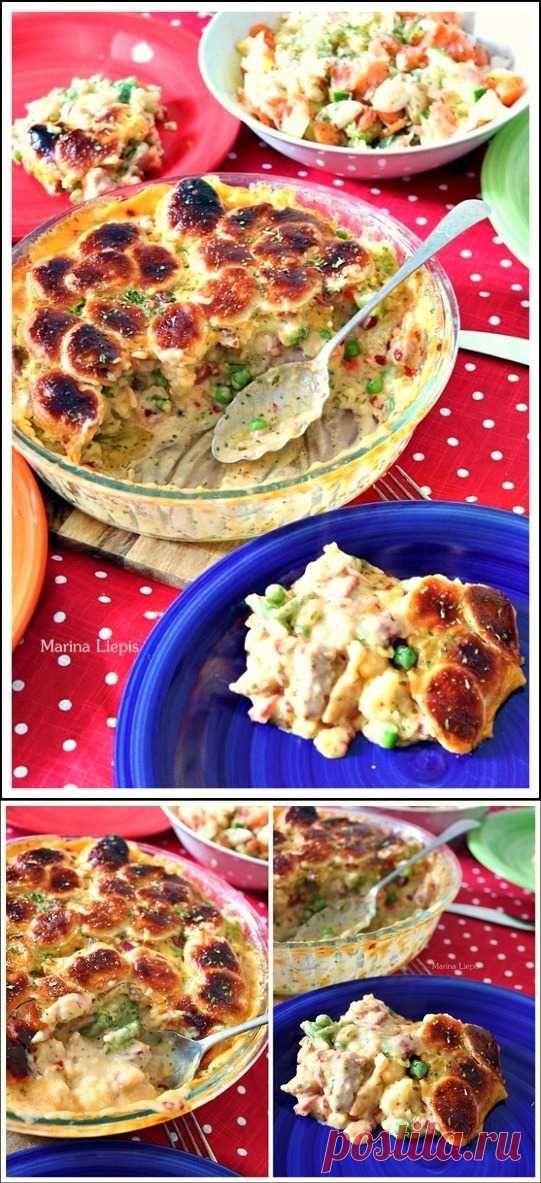 Bкусно-сочный рецепт курицы с овощами под тестом (для получения рецепта нажмите 2 раза на картинку)
