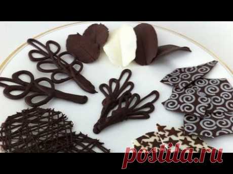 how to make chocolate garnishes decorations tutorial PART 2 how to cook that ann reardon