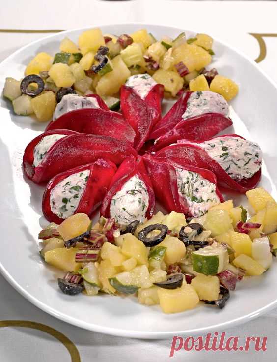 Свекольные кулечки с творожной начинкой