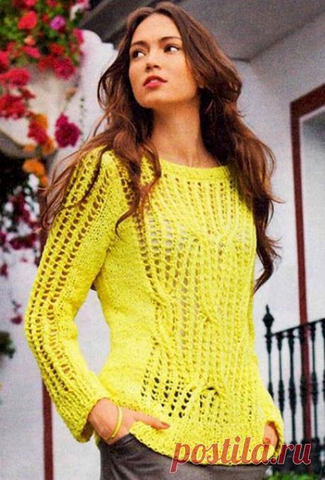 Пуловер с ажурным узором с косами Антика спицами – схема с описанием - Пошивчик одежды Интересный, оригинальный, непривычный пуловер для стильных девушек. Модель для тех, кто любит что-нибудь оригинальное в своем стиле, эффектное, слегка даже