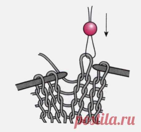 Простой способ вязания с бусинами без нанизывания