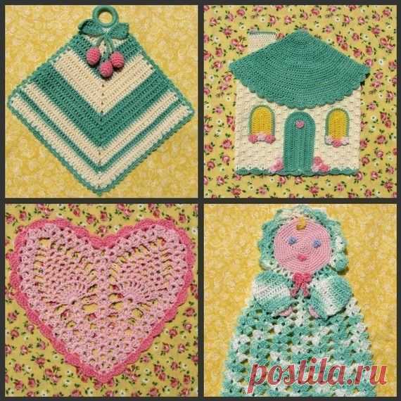 PDF Crochet Pattern Decorative Thread Potholders by BellaCrochet