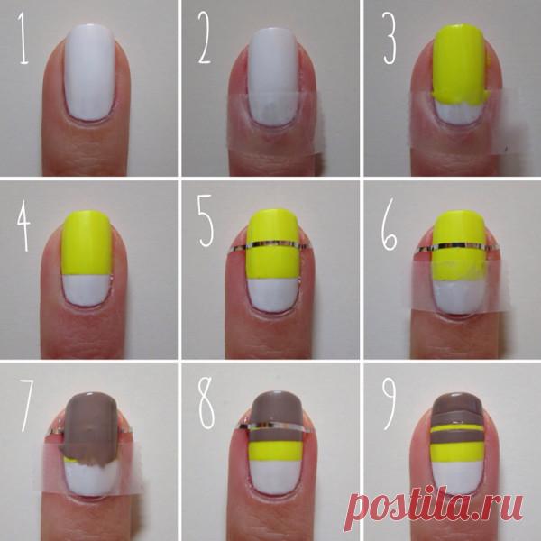 Omigu » nail designs step by step with tape