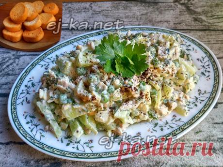 Салат с кроликом и горошком диетический, рецепт с фото