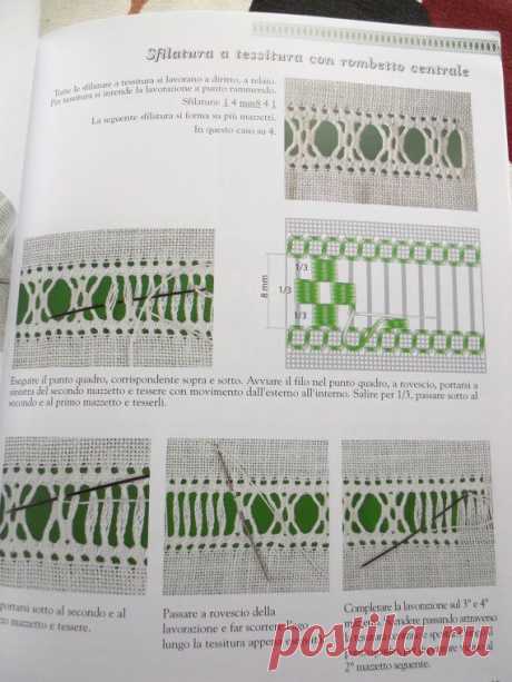 Drawn thread embroidery book Guida al ricamo by ElenaRossi