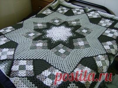 Красивый плед «Бабушкин квадрат» - Nebka.Ru