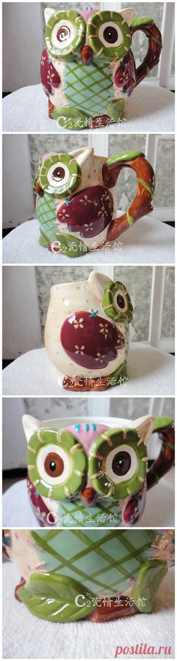 Бесплатная доставка, Кубок тиснением ручная роспись чашки сова мультфильм чашку цветной рисунок керамическая чашка кружка, принадлежащий категории Кружки и относящийся к Дом и сад на сайте AliExpress.com | Alibaba Group