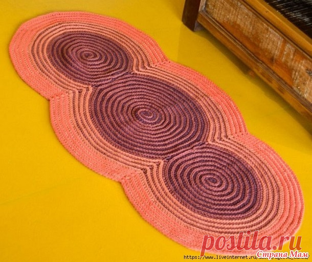 . Оригинальный коврик крючком (идея из интернета) - Вязание - Страна Мам