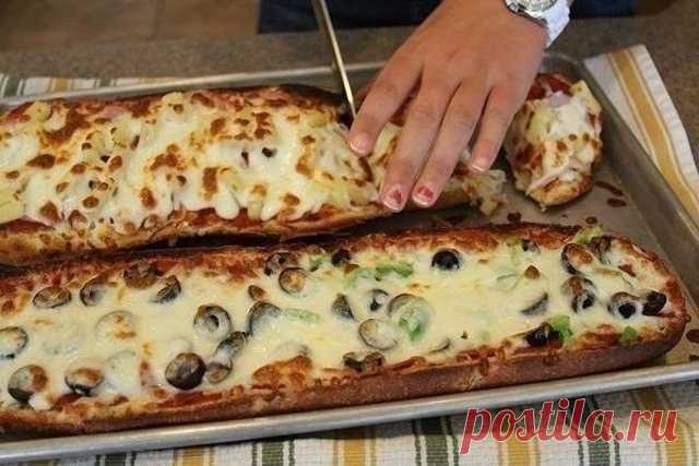 Фантастически вкусная пицца-хлеб за 10 минут!