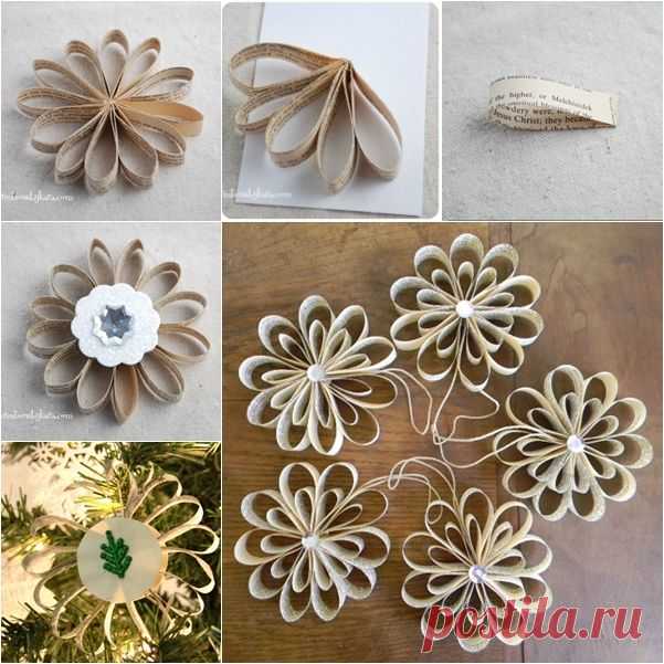 Perfect DIY Ideas: The Perfect DIY Book Page Christmas Ornaments - The Perfect DIY