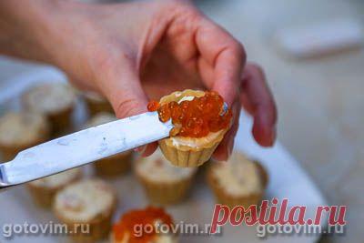 Тарталетки с красной икрой и сыром. Рецепт с фото / Готовим.РУ