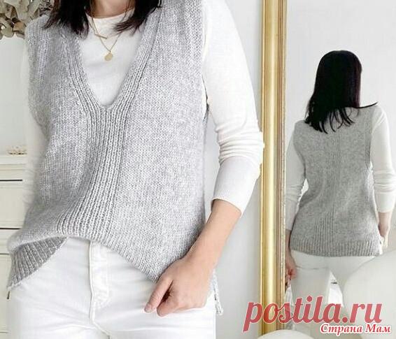 Красивый жилет спицами