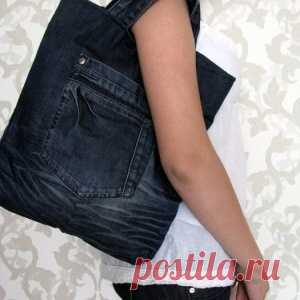 Мастер-класс по пошиву хозяйственной сумки из старых джинсов - МирТесен