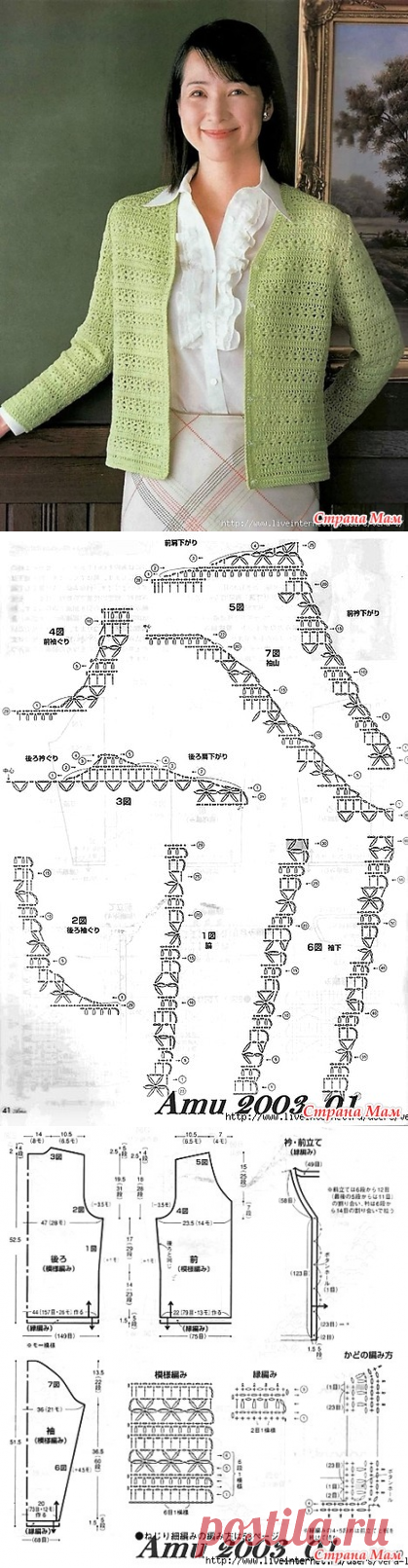 Ажурный жакет крючком. - ВЯЗАНАЯ МОДА+ ДЛЯ НЕМОДЕЛЬНЫХ ДАМ - Страна Мам