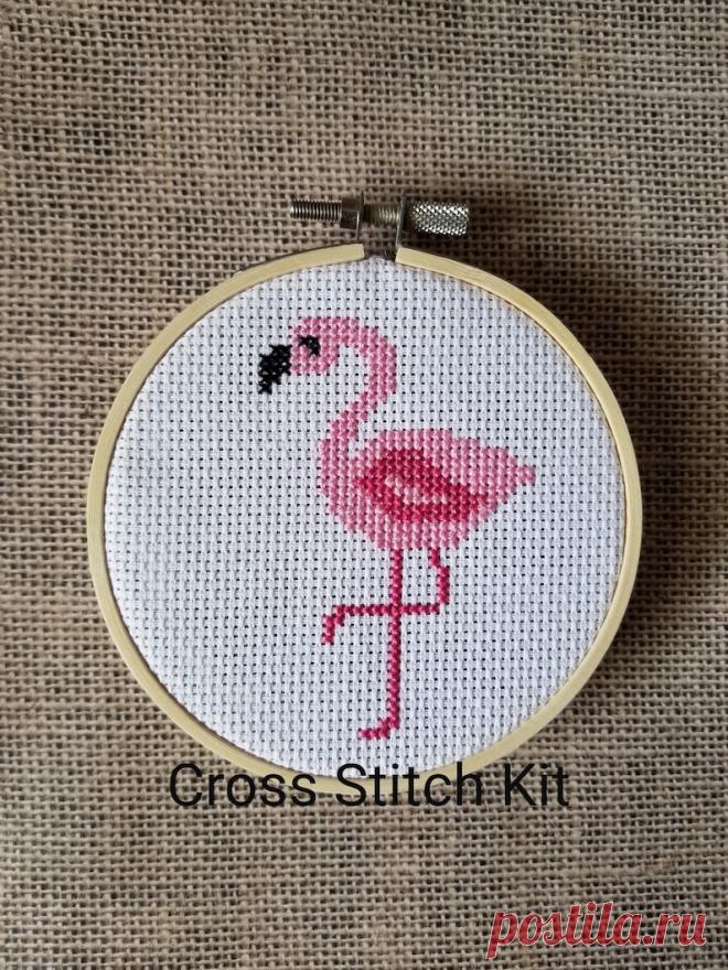 Counted Cross Stitch Kit Flamingo - Etsy España