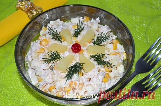 Салат из курицы с ананасом, рецепт с фото очень вкусный | Простые рецепты с фото