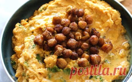 Sweet Potato Hummus With Roasted Chickpeas [Vegan, Gluten-Free] Is there anything better than hummus? Answer: yes, but the only thing better than hummus is roasted chickpeas. Combine the two and BOOM, you’re in foodie heaven.