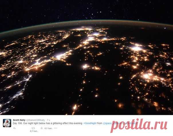 Изображения от астронавта Scott Kelly, который сейчас на борту МКС. Изображения сняты в октябре 2015г. / Интересный космос