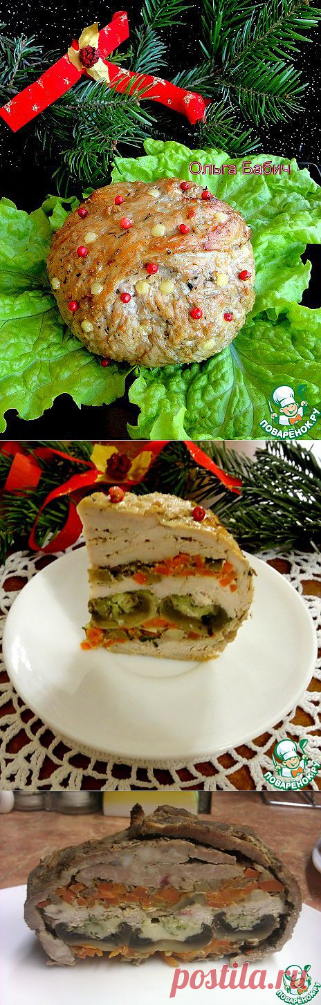 Новогодний мясной шар - кулинарный рецепт