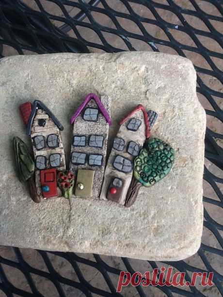Polymer clay houses by Rosemary