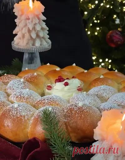 Готовим венок из булочек