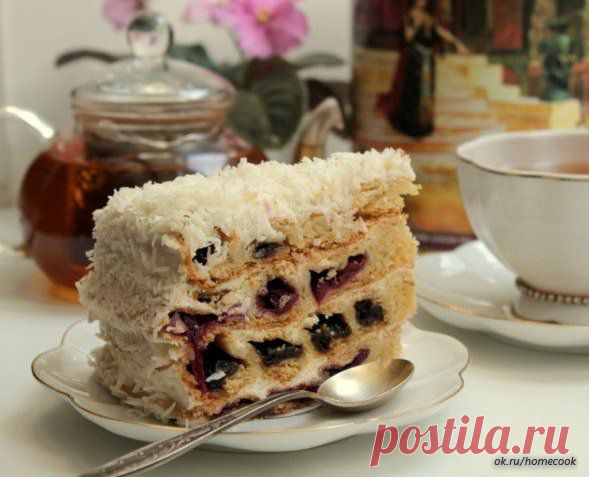 Торт "Вишня в снегу".