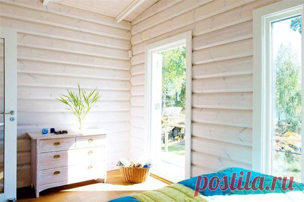Идея оформления деревянного дома