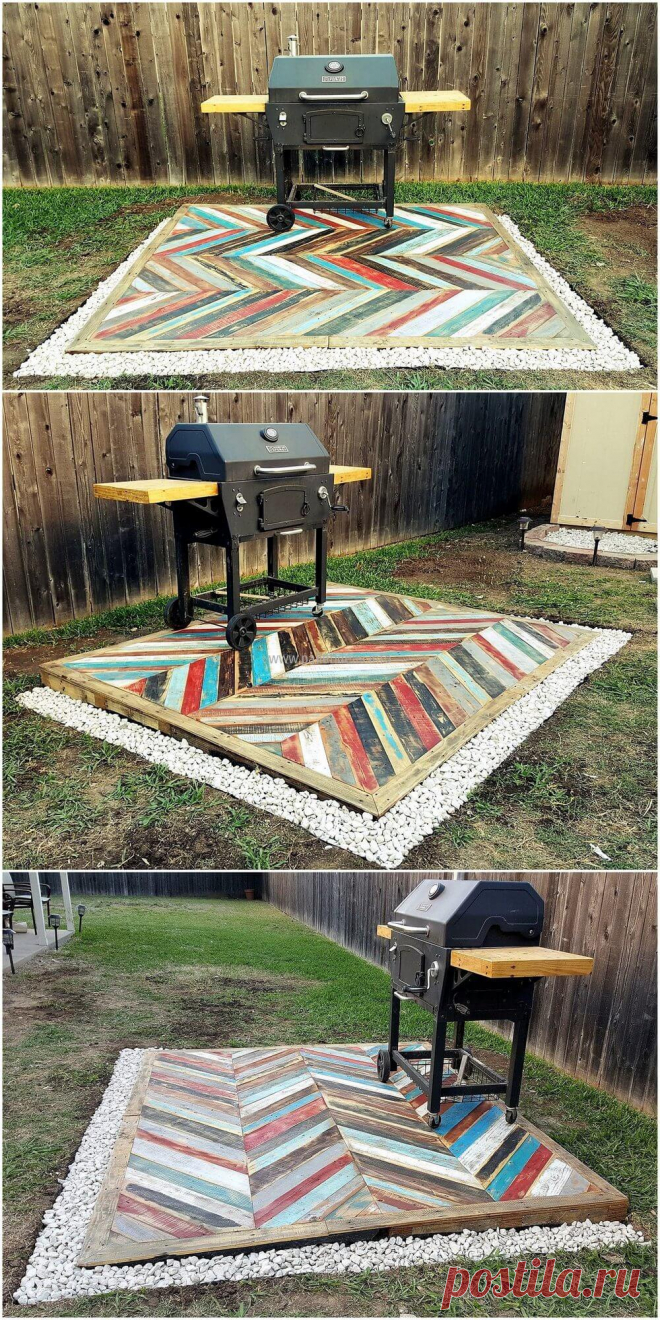 Recycled Pallets Wooden Garden Deck | Pallet Ideas