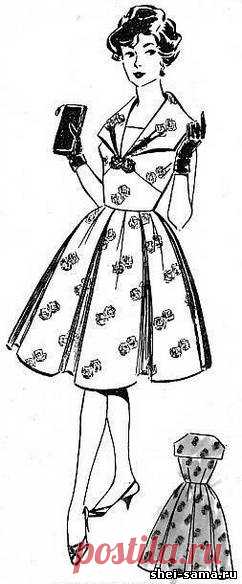 16)Платье бальное/Построение чертежа основной выкройки платья с цельнокроеными рукавами и ромбовидной ластовицей - Женское и детское платье - Всё о шитье