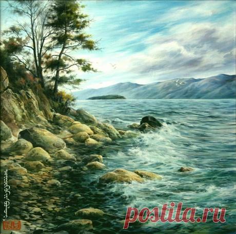 Картина Чивыркуйский залив художник Банзаракцаев Андрей. продажа картин Морской пейзаж Реализм. Куплю картину на заказ Масло